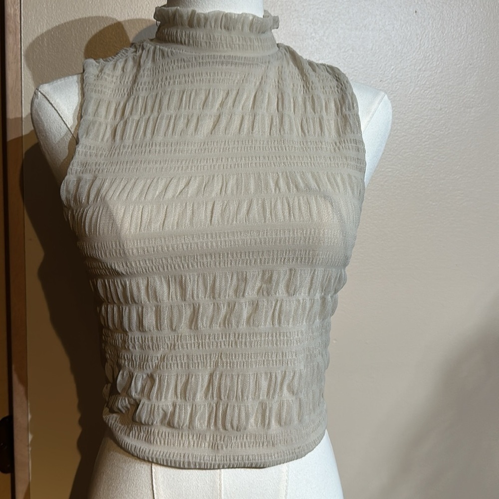 House of Harlow 1960 Cream Mesh Top
